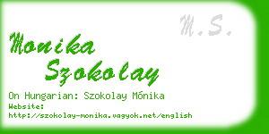 monika szokolay business card